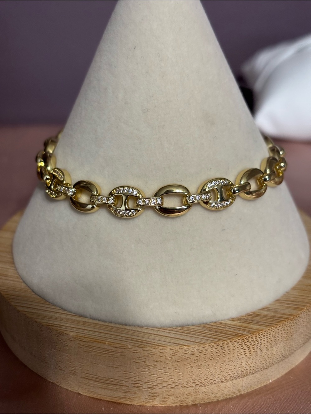 Gold-Tone Crystal Link Bracelet - Women's Jewelry